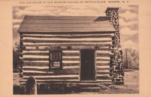 Old Log House at Museum Village Smiths Close Monroe New York Old Postcard