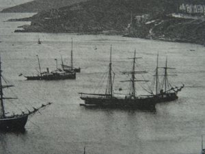 Cornwall FOWEY HARBOUR showing Sailing Ships c1905 Postcard by Fred Kitto & Son
