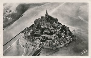 RPPC Mont Saint Michel on the Emerald Coast, France - World Famous Abbey