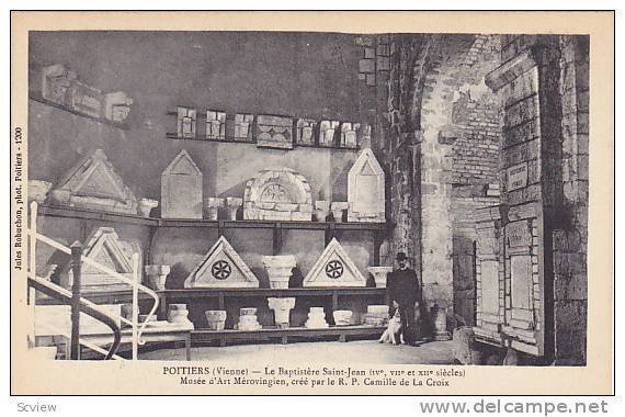 POITIERS, Le Baptistere Saint-Jean, Musee a'Art Merovingien, cree par le R.P....