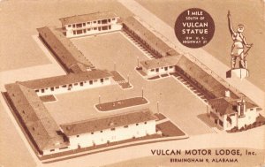 Postcard Vulcan Motor Lodge Hotel Motel in Birmingham, Alabama~125447