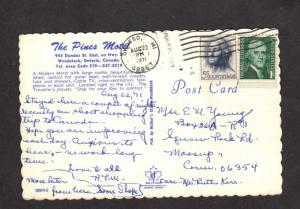 ON The Pines Motel Woodstock Ontario Canada Carte Postale Postcard