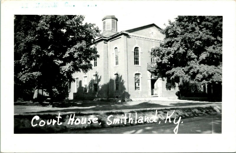 Vtg Postcard RPPC 1940s Smithland Kentucky KY Livingston County Courthouse UNP