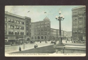 BLOOMINGTON ILLINOIS DOWNTOWN MAIN STREET SCENE ILL. VINTAGE POSTCARD