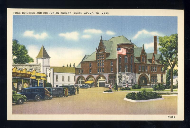 South Weymouth,Massachusetts/ Mass/MA Postcard, Columbian Square, Near Mint!