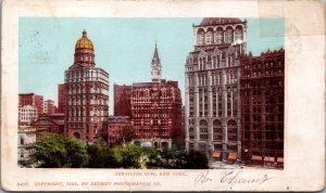 Newspaper Row New York City Vintage Postcard C036