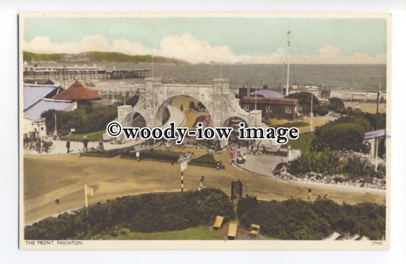 tq1428 - The Elaborate Entrance to the Seafront & Gardens, Paignton - postcard 