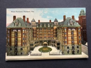 hOTEL PORTLAND, PORTLAND, OREGON with forecourt scene Postcard Ref 59854 