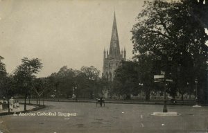 PC CPA SINGAPORE, S. ANDREWS CATHEDRAL, Vintage REAL PHOTO Postcard (b24920)