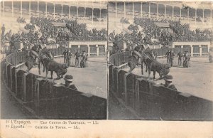 uk42571 corrida de toros spain stereo card stereoscopic