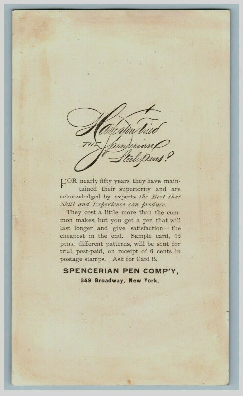 1902 Spencerian Pen Co. Victorian Trade Card Adorable Boys 7T