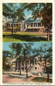 Old Government Buildings Fort Scott Kansas 1843 Vintage Standard View Postcard