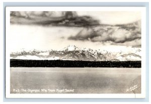 Vintage RPPC The Olympic Mountains From Puget Sound P203E