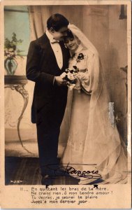 Married Couple En Quittant les Bras de ta Mere RPPC C024