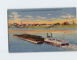 Postcard Federal Barge Line Entering Memphis Terminals Memphis Tennessee USA