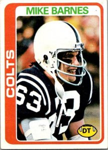 1978 Topps Football Card Mike Barnes Baltimore Colts sk7192