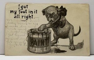 Puppy I got my foot in it all right, 1911 Salem to Crabtree OR Postcard B20