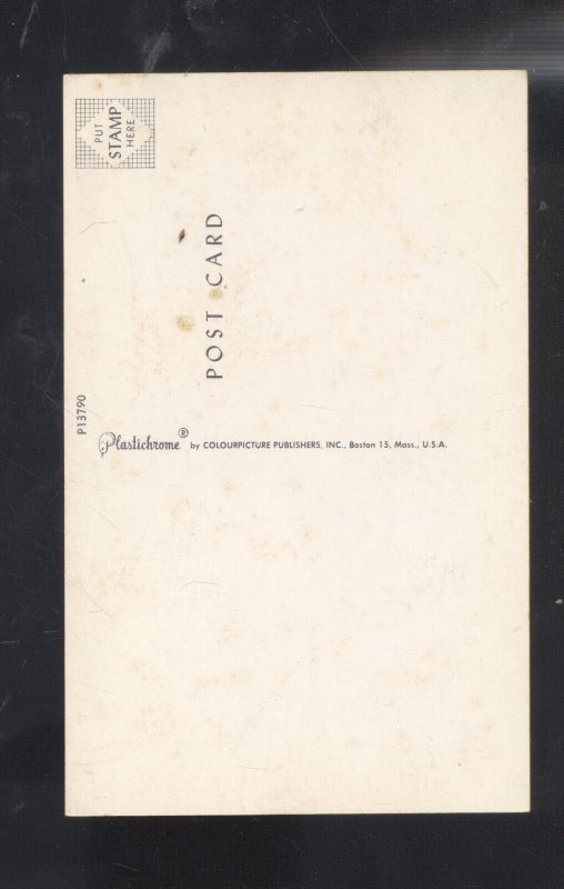 GREETINGS FROM DELAWARE STATE MAP VINTAGE POSTCARD