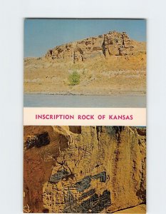 Postcard Inscription Rock Of Kansas Kanopolis State Park Kansas USA