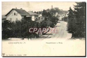 Old Postcard Konigstein Haupstrasse u Burg