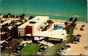 Vtg Pan American Motel Aerial View Old Cars Miami Florida FL Chrome Postcard