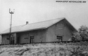 Wentzville Missouri Wabash Depot Train Station Real Photo Postcard AA61393