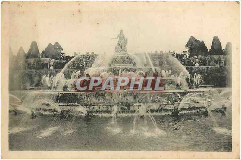 Old Postcard Park Chateau of Versailles Basin ltone great waters