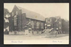 RPPC OLATHE KANSAS CHRISTIAN CHURCH BUILDING VINTAGE REAL PHOTO POSTCARD