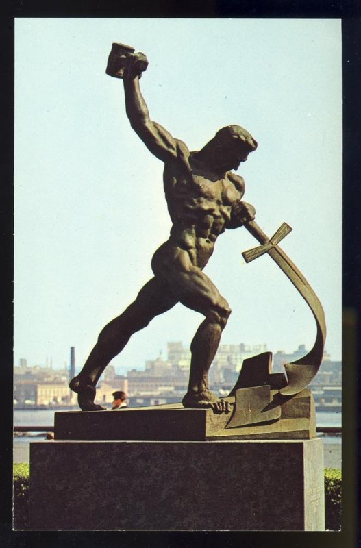 New York City, NY, United Nations Postcard, View Of Russian Statue