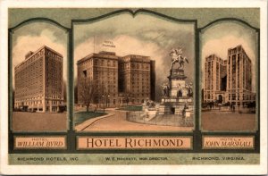 Postcard Hotel William Byrd Hotel Richmond Hotel John Marshall Richmond Virginia