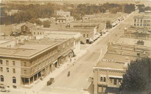 c1910 RPPC Postcard Birdseye view Main Street Scene Miles City MT Custer County