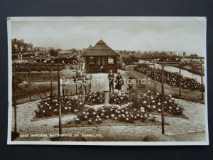 Norfolk GREAT YARMOUTH ROSE GARDEN & Waterways c1930's RP Postcard