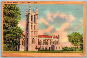 Hartford Connecticut 1940s Postcard The Chapel Trinity College