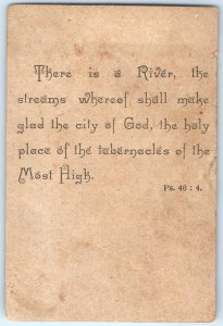 c1880s x2 Christian Paper Trade Cards Bible Quotes Psalm Neat Typography C31