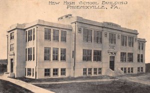 Phoenixville Pennsylvania New High School Building Vintage Postcard AA84321