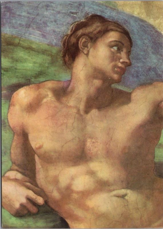 The Sistine Chapel Creation of Man Citta Del Vaticano Repro Unused Postcard D50