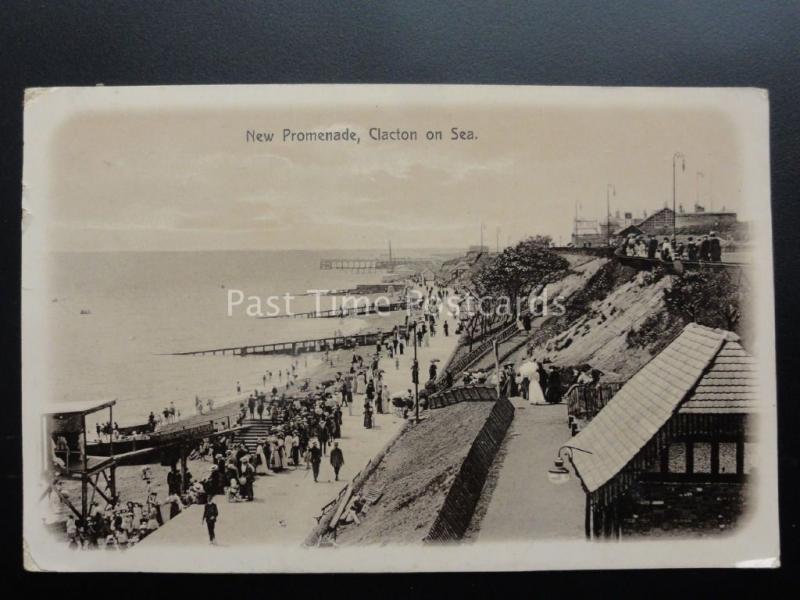 Essex: Clacton on Sea, NEW PROMENADE c1916 shows Beach entertainment RP Postcard