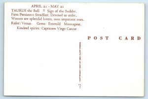 TAURUS ~Astrology Zodiac 1967 SUMMER OF LOVE Graphics 4x6 Hippie Era Postcard