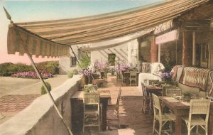 LA JOLLA, California CA ~ Handcolored TORREY PINES LODGE Terrace Postcard