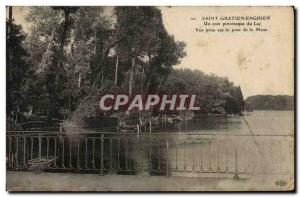 Old Postcard Saint Gratien Enghin A Corner Scenic Lake View taken on the Brid...