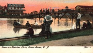 Vintage Postcard Breathtaking Scene On Fletcher Lake  Ocean Grove New Jersey NJ