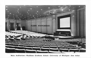 ANN ARBOR, MICHIGAN MAIN AUDITORIUM-UNIV OF MICHIGAN RPPC PHOTO POSTCARD