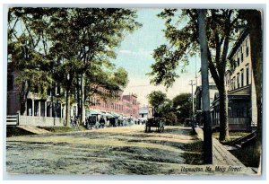 1909 Main Street Shops And Carriages Thomaston Maine ME Posted Vintage Postcard