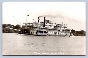 J97/ Marietta Ohio RPPC Postcard c1950 Gordon Greene Ship Steamer 519