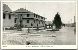 Street Scene At Fort Eustis Virginia VA Street View Black & White Postcard