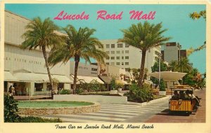 Miami Beach Florida Tram Car Lincoln Road Mall Gulf Stream 1969 Postcard 21-8436