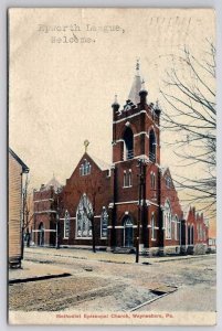 Waynesboro PA Methodist Episcopal Church Epworth League Welcome Postcard F43