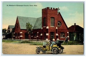 c1910s St. Mathew's Episcopal Church Exterior Roadside Enid Oklahoma OK Postcard