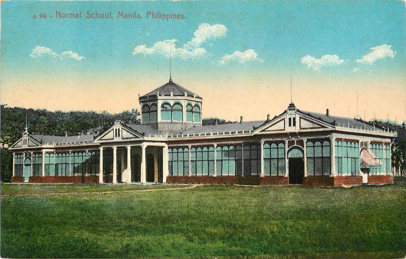 c1907 Postcard; A-98 Normal School, Manila Philippines Unposted