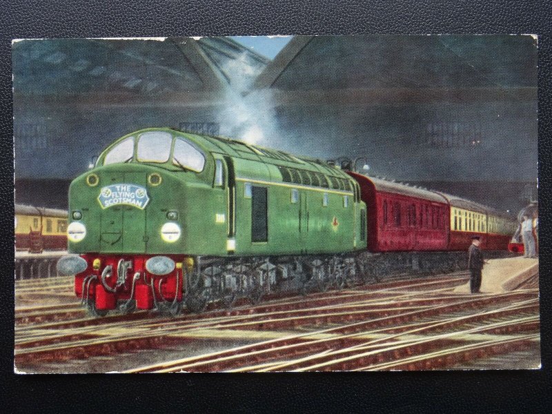 BR British Railway THE FLYING SCOTSMAN D201 Diesel Electric Loco c1970 Postcard